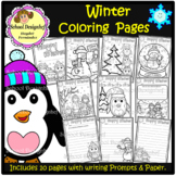 Winter Coloring Pages - Writing Prompts & Paper (School Designhcf)
