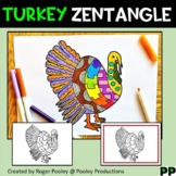 Turkey Farm Animal Zentangle,  No Prep Coloring Page