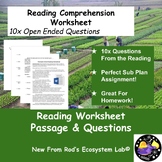 Poultry in Agriculture Reading Worksheet w/Answer Key EDITABLE