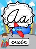Abecedario Cursivo SuperhÂ¨Â¦roes / Cursive Spanish Superhero alphabet