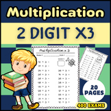 Multiplication Worksheets -2 Digit by 3 [400 Exams : 20 Pages with Answer]