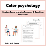 Color Psychology: Reading Comprehension Passages & Questions Worksheet