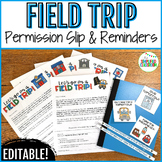 Field Trip Permission Slip Editable Zoo Pumpkin Patch Field Trip Letter Reminder