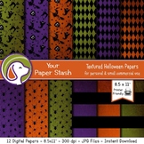 8.5x11" Spooky Halloween Digital Paper & Backgrounds w/ Textured Finish