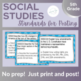 5th Grade GSE Social Studies Standards for Posting - Bulletin Board Display