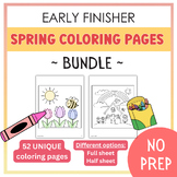[BUNDLE] Spring Coloring Pages, 52 Unique Sheets, For Early Finishers, Speech