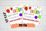 Valentine Fruit Snacks gift tag, I am berry glad we're friends, Fruit Snacks Tag