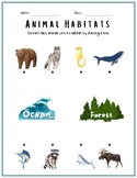 Ocean and Forest Animal Habitat Match-Up: Connect the Animals to Their Homes!