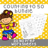*No Prep* Counting Objects to 10, 20 & 50 Worksheets Bundle