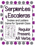 Snakes and Ladders Board Game, Present Tense Spanish -AR Verbs