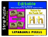 Letter H -  Expandable & Editable Strip Puzzle w/ Multiple Options *j