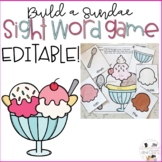Editable Sight Word Game with Auto Fill - Ice Cream Sundae