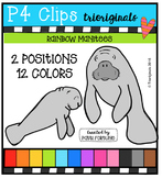 P4 RAINBOW Manitees {P4 Clips Trioriginals Digital Clip Art}