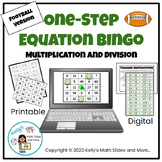 Football One-Step Equation Bingo Multiply/Divide  Digital/Printable
