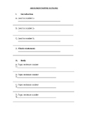 Blank Argument Essay Outline