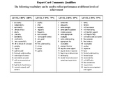 Report Card Comment Qualifiers