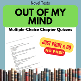 Out of My Mind - multiple-choice chapter comprehension quiz/tests [No Prep] 5qc