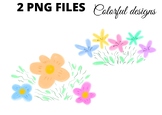 Colorful watercolor floral flower art