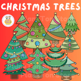 Christmas Trees Clip Art - Chistmas Trees Set for decorating