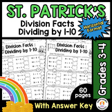 St. PatrickÂ¡Â¯s Day Division Facts Â¨C Dividing by 1-10 (Horizontal Format) | G.3-4
