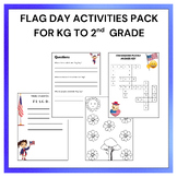 FLAG DAY ACTIVITIES PACK FOR KG TO 2nd  GRADE