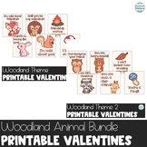 Woodland Animals Printable Valentines for Students Bundle