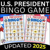 President BINGO Game Presidents Day Activities Middle School Presidents Week