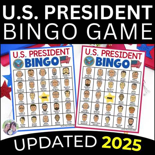President BINGO Game Presidents Day Activities Middle School Presidents Week