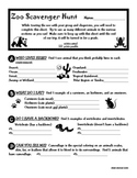Zoo Scavenger Hunt for Upper Elementary and Middle School
