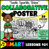 SMILE SPARKLE SHINE Collaborative Poster Project | Growth Mindset Bulletin Board