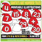 Moveable Clip Art: Santa's Hat Number Tiles
