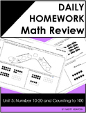 Kinder Unit 5 Weekly Homework or Daily Review