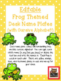 Editable Frog and Polka Dot Themed Name Desk Plates w/Cursive Letters!