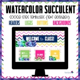Watercolor Succulent GOOGLE Sites Templates {TEXT EDITABLE!}