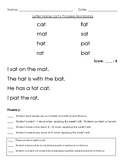 Short a (-at word family) Assessment (WTW Letter Name Sort 6)