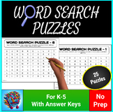 Christmas & New Year No Prep Word Search Puzzles for Early Finishers Basket