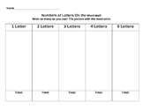 Word Wall Number of Letters Word Sort