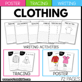 Clothing A-Z Poster Tracing Writing Prompt Activities