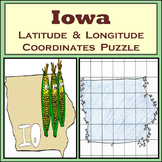 Iowa State Latitude and Longitude Coordinates Puzzle - 44 Points to Plot