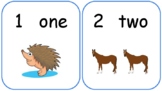 Number Flash Cards 1-20 - Animals Printable PDF
