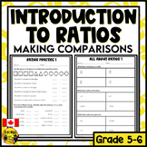 Ratios Worksheets Introduction to Ratio Comparisons Comparing Ratios