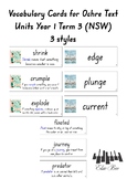 Vocabulary Cards for Ochre Text Units Year 1 Term 3 (NSW) - 3 styles