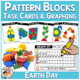 Pattern Blocks Earth Day Task Cards & Graphing Math Hands-On Learning