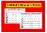 Fractions Roll & Colour Game- Wholes, Halves, Quarters, Eighths- Differentiated!