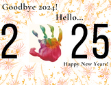 New Years Handprint Art Craft (editable)