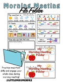Morning Meeting/ Calendar File Folder