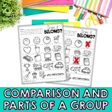 Comparisons and Parts of a Group Printables