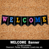 WELCOME BANNER Â¨C Digital file, Chalk, Loose style, School banner, Classroom