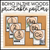 Boho In the Woods Decor Pack | Alphabet & Number Posters
