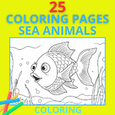 ? 25 COLORING PAGES TO PRINT - SEA ANIMALS ?